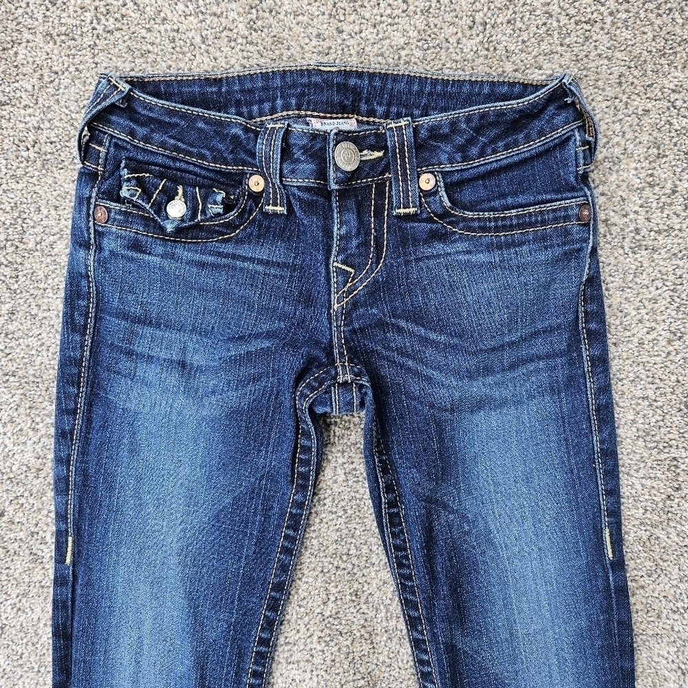 True Religion World Tour JULIE Skinny Jeans MADE IN USA Flap Pockets Size 26 - Picture 2 of 16